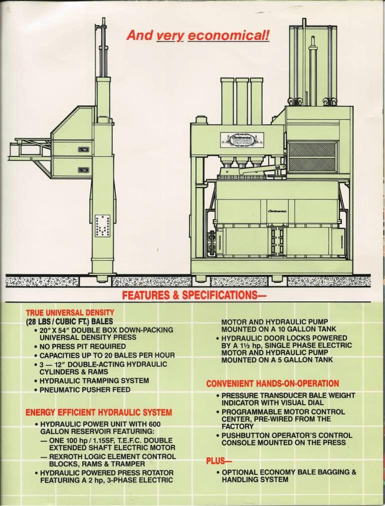 CONTINENTAL Super  Bes-Press, 380 ton, 20x54x26"