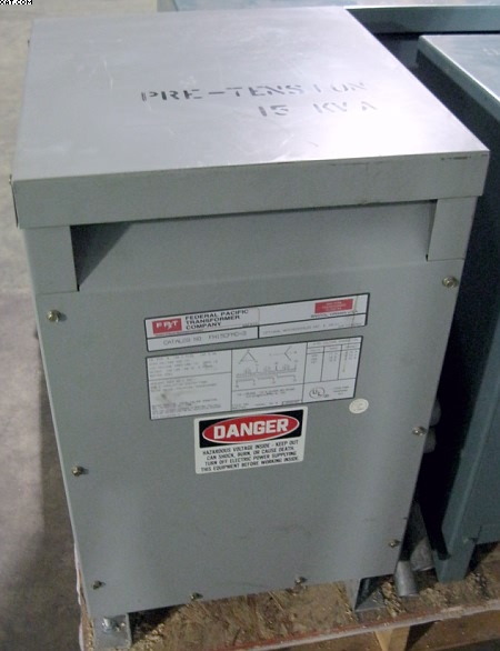 FEDERAL PACIFIC Isolation Transformer, 15 KVA, 460/226v,