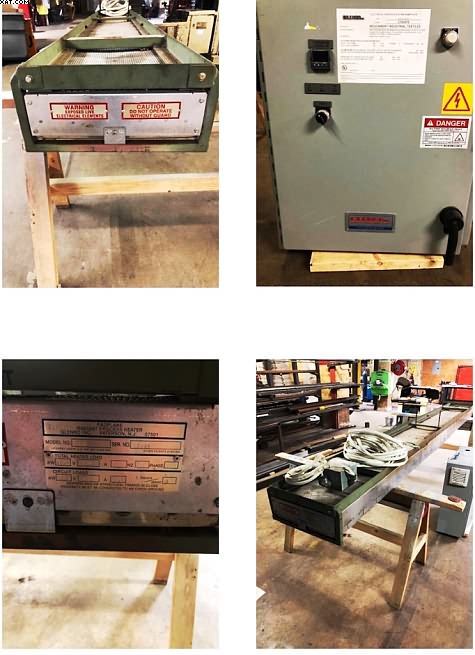 GLENRO Radplane Model 80 Infrared Heater, 144" x 16", 48 kw